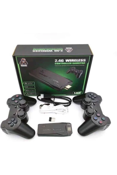 Retro Oyunlar 4k Game Stick 2.4g Kablosuz Çift Kol 3500 Oyun Atari - Resim 5