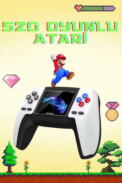 Retro Konsol P5 Uyumlu Taşınabilir 520 Oyunlu Kablosuz Game Stick ürün görseli 1