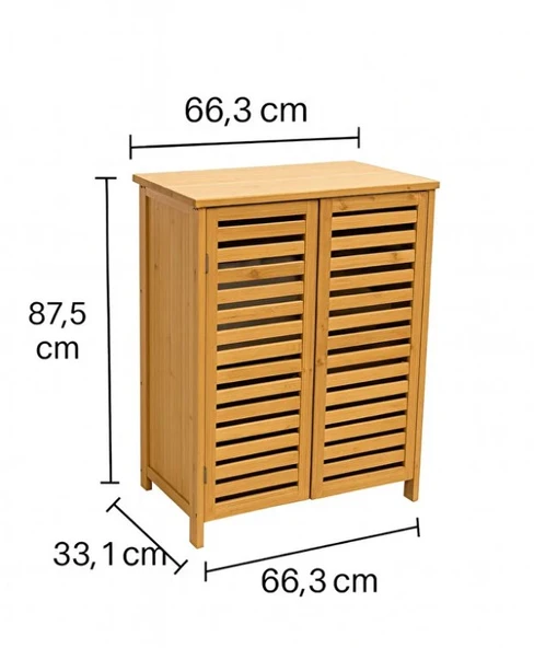 Bambu Kapaklı Banyo Balkon Bahçe Mutfak Salon Dolabı Havlu Dolabı Düzenleyici Dolap - Resim 4