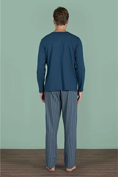 Gd Goldoremi 1934 Erkek Uzun Kollu Çizgili Pijama Takım - Resim 4