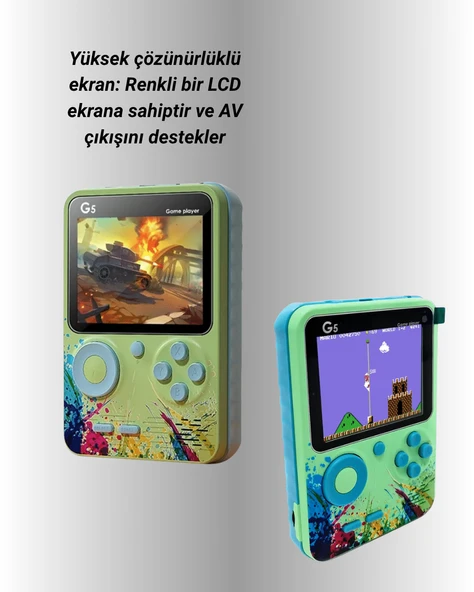 500 Oyun Hafızalı G5 Game Box – Renkli LCD Ekranlı - Resim 4