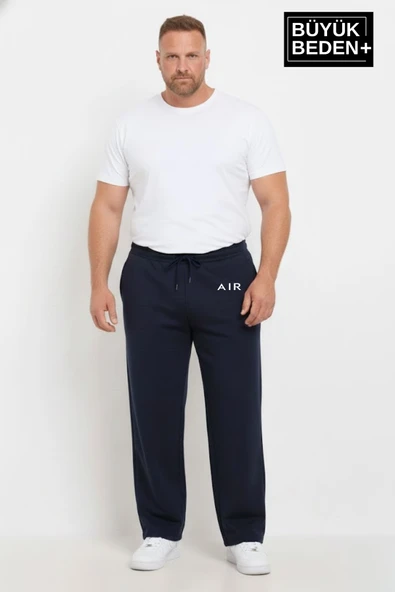 Erkek Büyük Beden Rahat Kesim Paça Reçme AR Baskılı Beli Lastikli Eşofman Altı SPR26EA952-1 - Resim 6