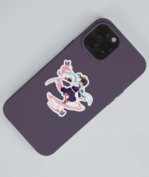 Demon Slayer-Aoi Kanzaki-Kanao Tsuyuri-parlak kağıt -2li sticker set-telefon süsleme - Resim 5