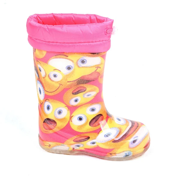 Ayakcenter 21-14 Srb Pembe Emoji Kürklü Kız Çocuk Çizme ürün görseli 1