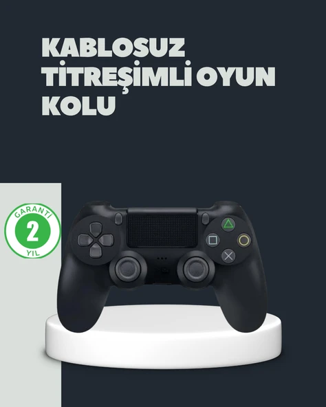 Kablosuz Titreşimli Oyun Kolu – PS4 Uyumlu Ergonomik Tasarım ve Uzun Pil Ömrü ürün görseli 1