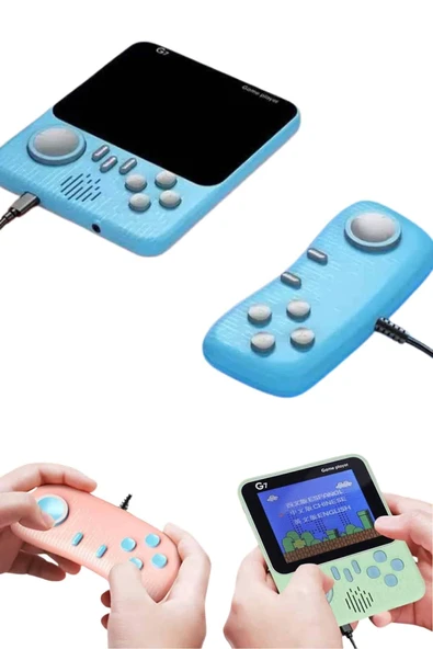 Çift Konsol 666 Adet Retro Oyun El Atarisi Taşınabilir 3.5 İnç Ekran - Resim 3