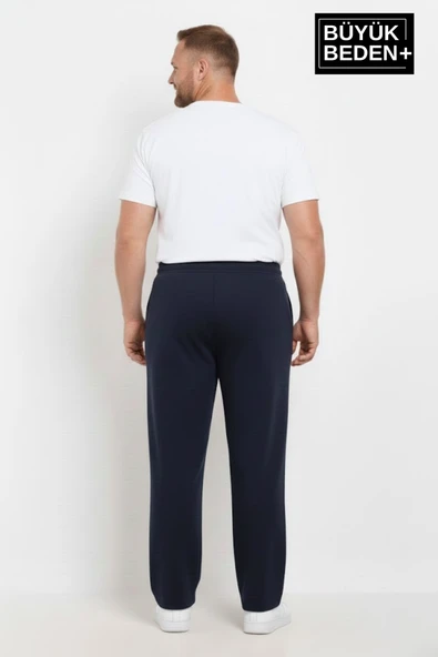 Erkek Büyük Beden BROOKLYN Baskılı Rahat Kesim Lastikli Bel Paça Reçme Eşofman Altı SPR26EA952-2 - Resim 11