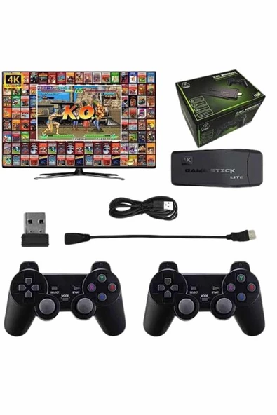 Çift Kollu 2.4g kablosuz Retro 4k Game stick 3500 oyun atari HD Görüntü Kalitesi ürün görseli 1