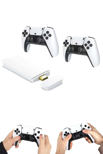 4K HD Görüntü Kaliteli Retro Game Stick 20000 Oyunlu Çift Kollu Beyaz Game Stick - Resim 2