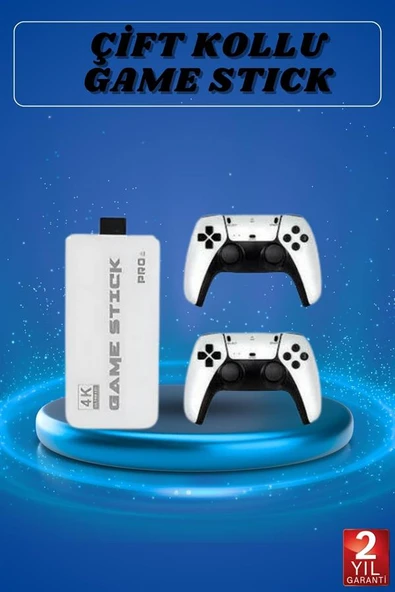 Game Stick 4K Retro Çift Kollu Atari Oyunlari +20000 Oyunlu Konsol Nostalji - Resim 2