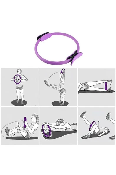 Pilates Çemberi Kaymaz Tutma Pedli Yoga Plates Egzersiz Halkası Ring İç Bacak Kalça Hareket Bandı - Resim 6