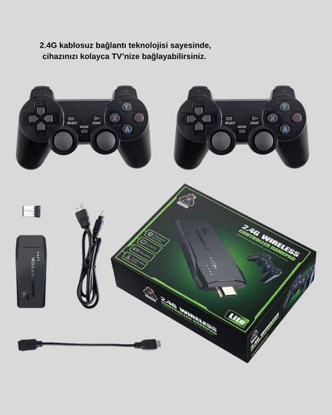 2.4G Kablosuz Mini Oyun Konsolu Taşınabilir ve Şık Tasarım - Resim 3