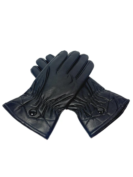 JTAW25ELD1665 DERİ ELDİVEN İÇİ POLARLI M BEDEN SİYAH JANTİ ELDİVEN ürün görseli 1