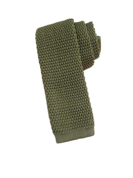 JTAW25KRV1675 ÖRME KRAVAT HAKİ KENDİNDEN DESENLİ JANTİ KRAVAT ürün görseli 1