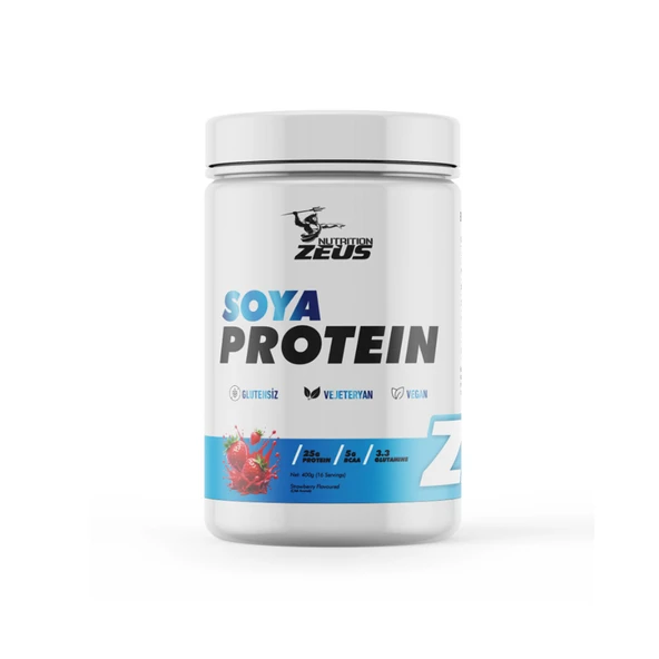 SOYA PROTEIN ( VEGAN PROTEİN KAYNAĞI ) Zeus Nutrition 400gr-Çilek ürün görseli 1