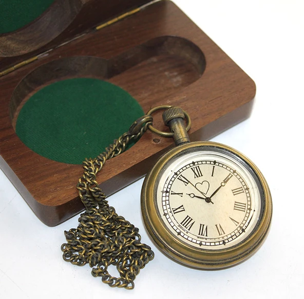 Ahşap Kutulu Pirinç Köstekli Saat Model 5 ürün görseli 1