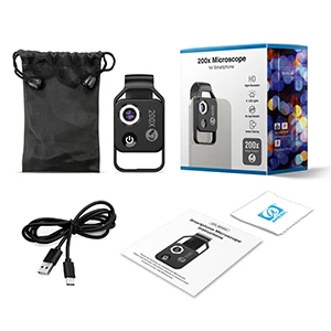 Apexel 200x Büyütmeli Mobil Mikroskop Telefon Lensi LED Işıklı Portatif Tak Çalıştır Polarize Filtreli - Resim 12