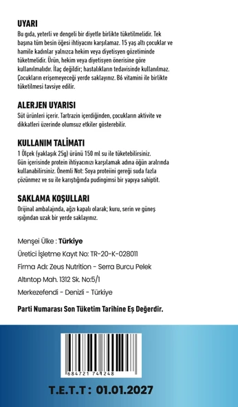 SOYA PROTEIN ( VEGAN PROTEİN KAYNAĞI ) Zeus Nutrition 400gr-Kurabiye - Resim 3