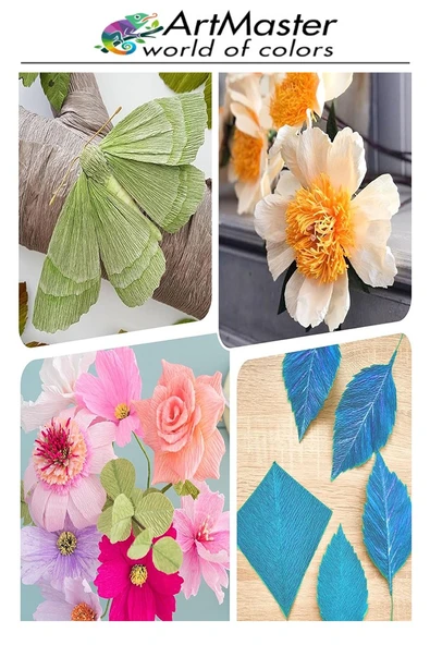 Krapon Kağıdı Pembe Renk 10 Adet 50x200 cm Grapon Kağıdı 10'lu Okul Proje Sınıf Anaokulu Kreş Süsleme - Resim 4