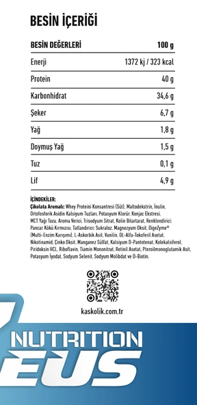 PROTEIN MEAL ÖĞÜN TOZU Zeus Nutrition 400gr-Çikolata - Resim 3