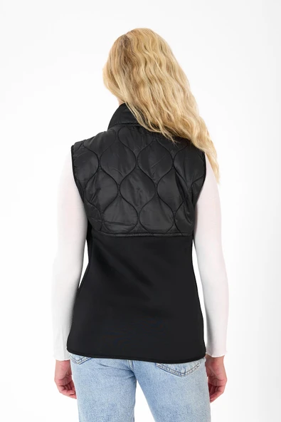 Kadın Fermuar Detaylı Kapitoneli Spor Şişme Yelek - Resim 6