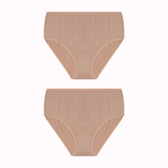 Büyük Beden 2li Yüksek Bel İz Yapmaz Slip Bambu Külot - Resim 5