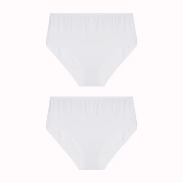 Büyük Beden 2li Yüksek Bel İz Yapmaz Slip Bambu Külot - Resim 3