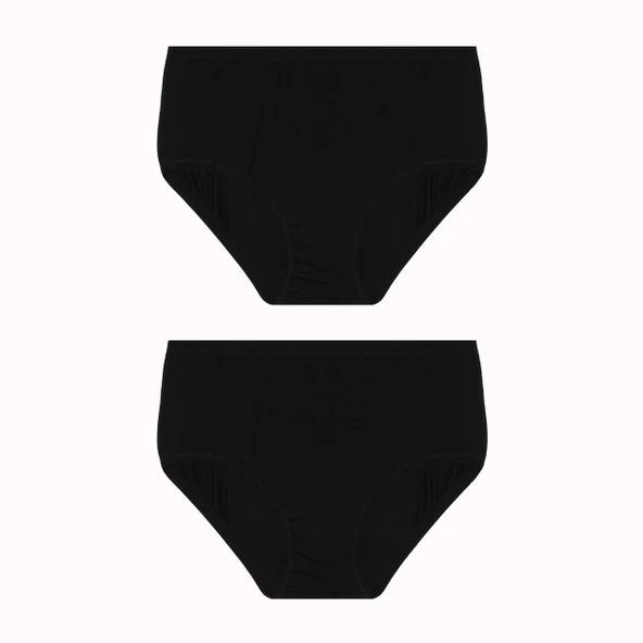 Büyük Beden 2li Yüksek Bel İz Yapmaz Slip Bambu Külot ürün görseli 1