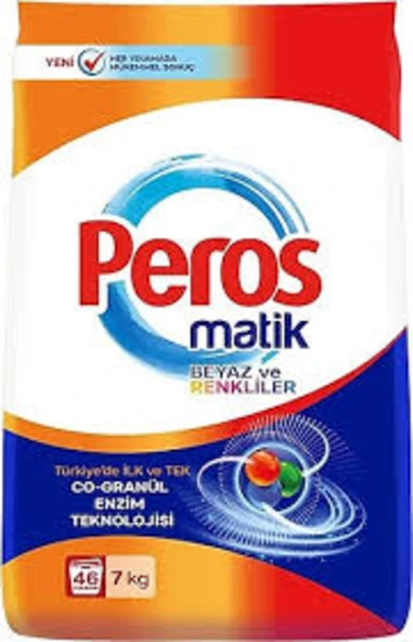 Peros Matik Toz Deterjan Beyaz ve Renkliler 7 Kg - 46 Yıkama ürün görseli 1
