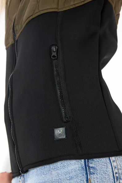 Kadın Fermuar Detaylı Kapitoneli Spor Şişme Yelek - Resim 11