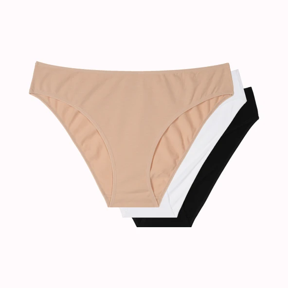 Büyük Beden 3lü Bato Slip Pamuklu Külot ürün görseli 1