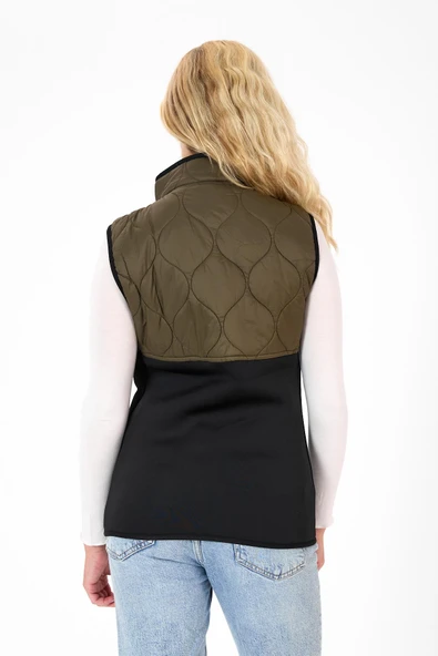 Kadın Fermuar Detaylı Kapitoneli Spor Şişme Yelek - Resim 12