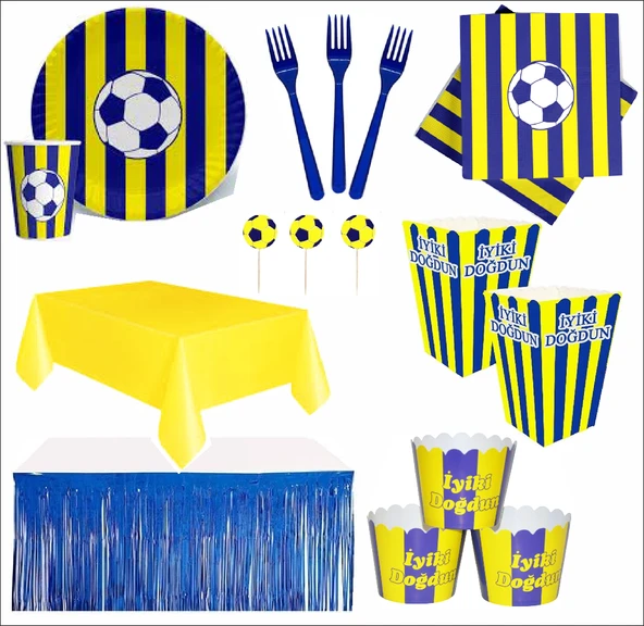 Taraftar Sarı Lacivert Sofra Seti ürün görseli 1