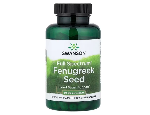 Swanson Full Spectrum Fenugreek Seed 90 Vegan Capsules (610 mg per Capsule) ürün görseli 1