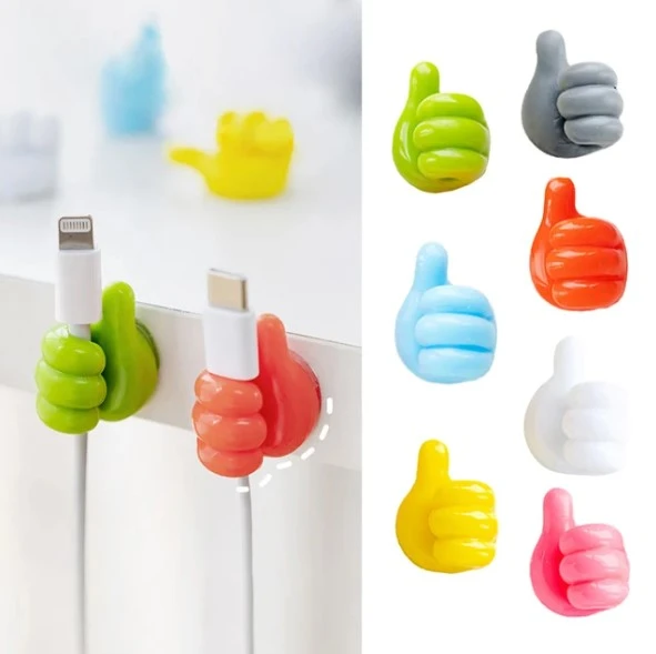 El Şeklinde Kauçuk Çok Amaçlı Kablo Tutacak 10 Adet ürün görseli 1