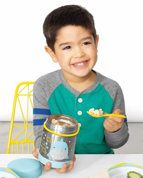 Skip Hop Zoo Paslanmaz Çelik Termos 325 ml Köpek Balığı - Resim 4