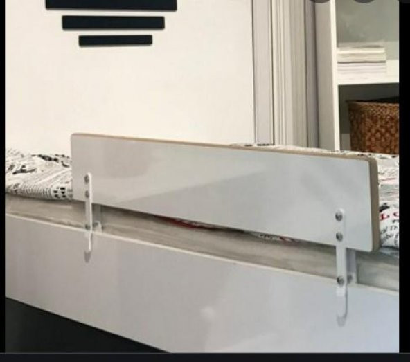 BabyDoor Bebek Güvenlik Ahşap Yatak Bariyeri 90x15 cm Beyaz mdf - 3