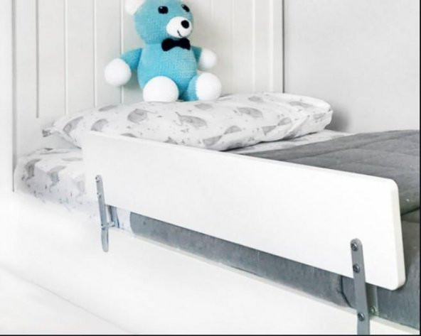 BabyDoor Bebek Güvenlik Ahşap Yatak Bariyeri 90x15 cm Beyaz mdf - 9
