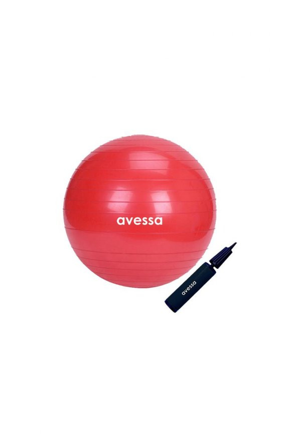 Avessa Pilates Topu 55 cm Kırmızı Pompalı