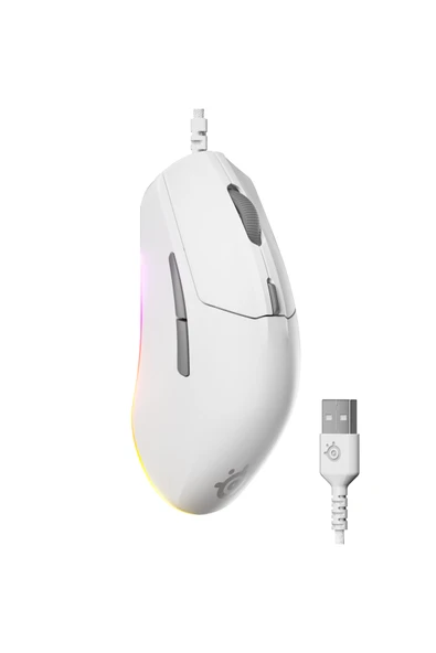SteelSeries Rival 3 Gen 2 Optik 6 Tuş 8500DPI Kablolu RGB Gaming (Oyuncu) Mouse - Beyaz - Resim 2