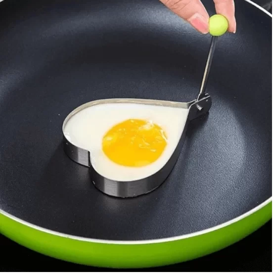 Metalik Kalp Şeklinde Metal Omlet Yumurta ve Krep Kalıpları ürün görseli 1