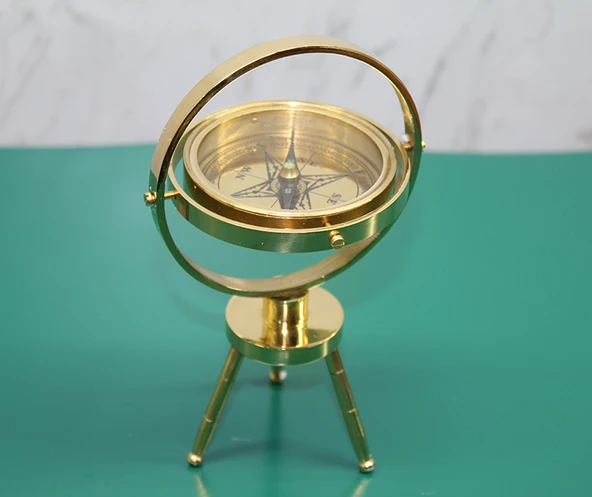 Pirinç Masa Üstü Pusula Model 2 ürün görseli 1