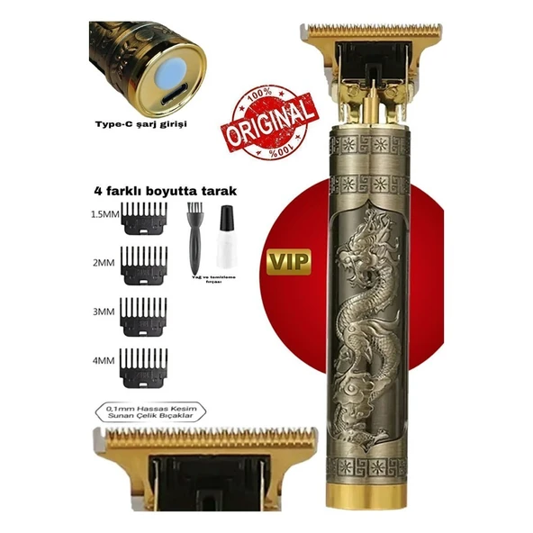 Çelik Kasa Profesyonel Saç Sakal Ense Çizim Tüm Vücut Tüyü Lazer Öncesi Tıraş Makinesi ürün görseli 1