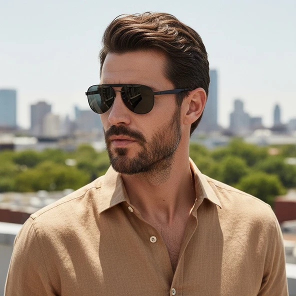 Daniel Klein DK3279-3 Siyah Damla Model All Black Polarize Camlı Erkek Güneş Gözlüğü ürün görseli 1