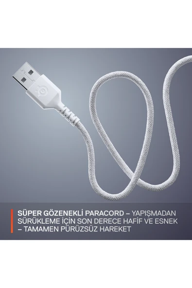 SteelSeries Rival 3 Gen 2 Optik 6 Tuş 8500DPI Kablolu RGB Gaming (Oyuncu) Mouse - Beyaz - Resim 6