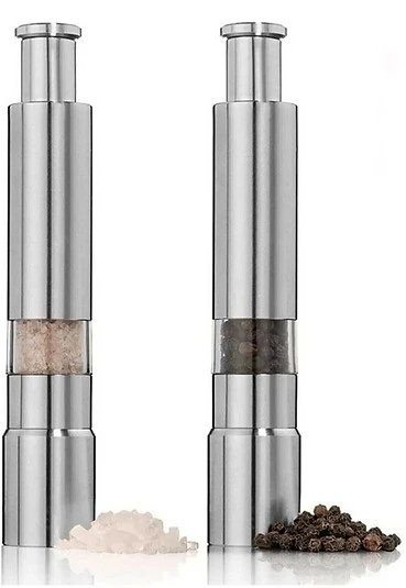 Karabiber Tuz Baharat Öğütücü Otomatik Basmalı Çelik Değirmen ürün görseli 1