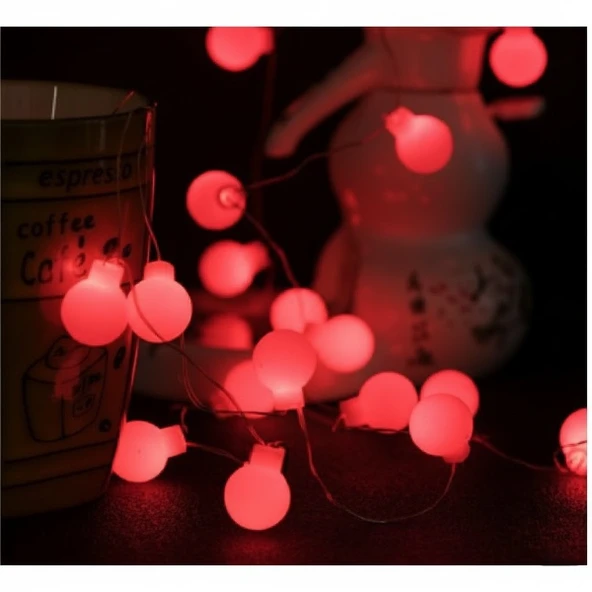 5m 28 Led Kırmızı Işık Şeffaf Kablo Fişli Eklemeli ürün görseli 1