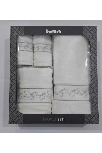 Özdilek DANIELA BEYAZ DUŞ SETİ/MİSAFİR SETİ/HAVLU SETİ - Resim 3