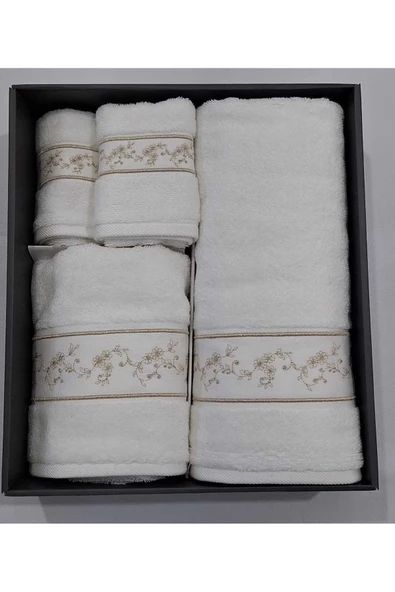 Özdilek DANIELA BEYAZ DUŞ SETİ/MİSAFİR SETİ/HAVLU SETİ - Resim 2
