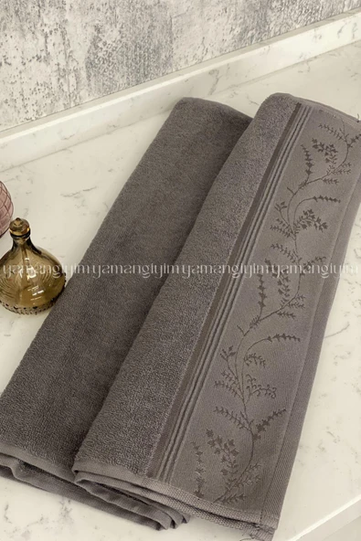 Özdilek Ditsy El-Yüz Havlusu 4 Adet-Antrasit-Pembe - Resim 2